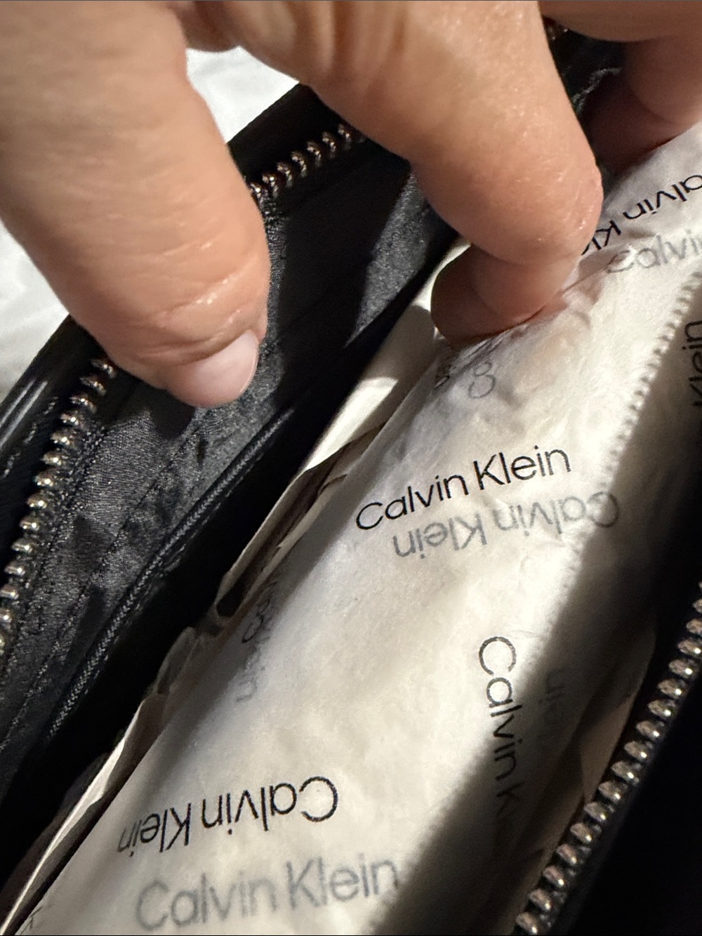 Calvin Klein Black Tote with Silver Chain Handles - Picture 7 of 16